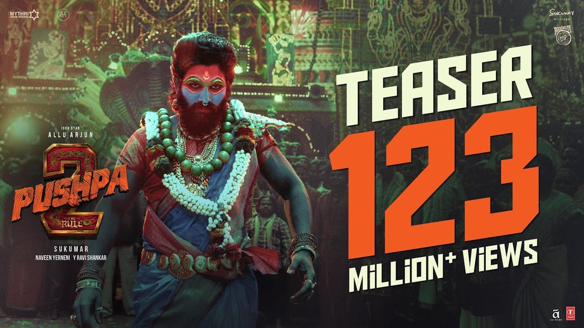 Allu Arjun as Pushpa Raj in the official Pushpa 2 teaser artwork