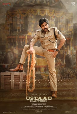 The theatrical release poster for Ustaad Bhagat Singh.