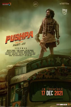 The theatrical release poster for Pushpa: The Rise.