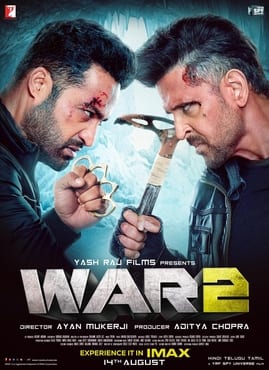 The theatrical release poster for War 2.